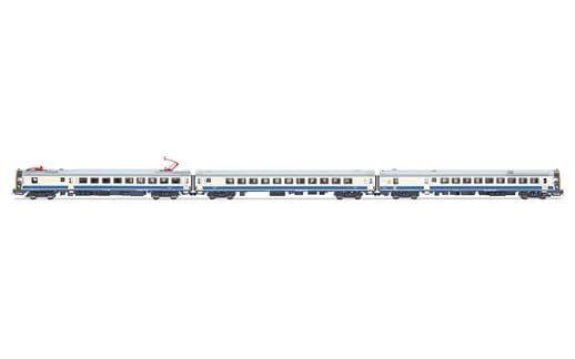 RENFE, 3-unit EMU class 444, unit 444-011 in blue-white livery, ep. V