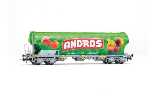 SNCF, 4-axle hopper wagon "ANDROS" for transport of sugar, green livery
