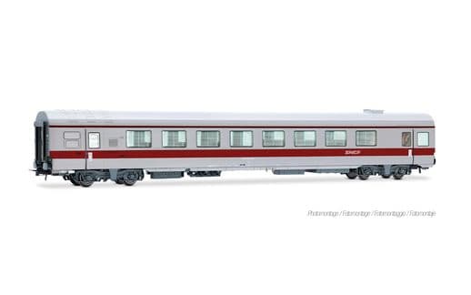 SNCF, voiture de mesure spécialisée dans les transmissions sol-train, ex A3rtu, livrée rouge et grise