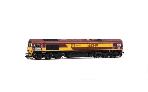 Euro Cargo Rail, diesel locomotive class 66, brown livery, with BLE Sound Decoder