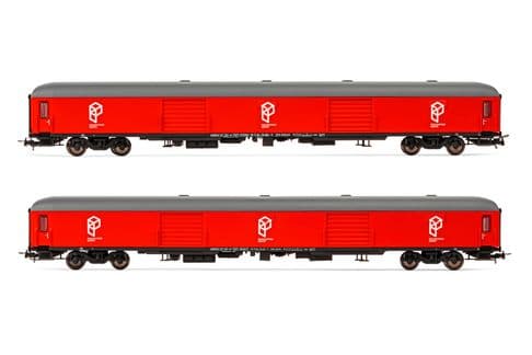 Electrotren (H0 1:87), RENFE, 2-unit set luggage vans DD-8100, Paquexpres red livery, period V