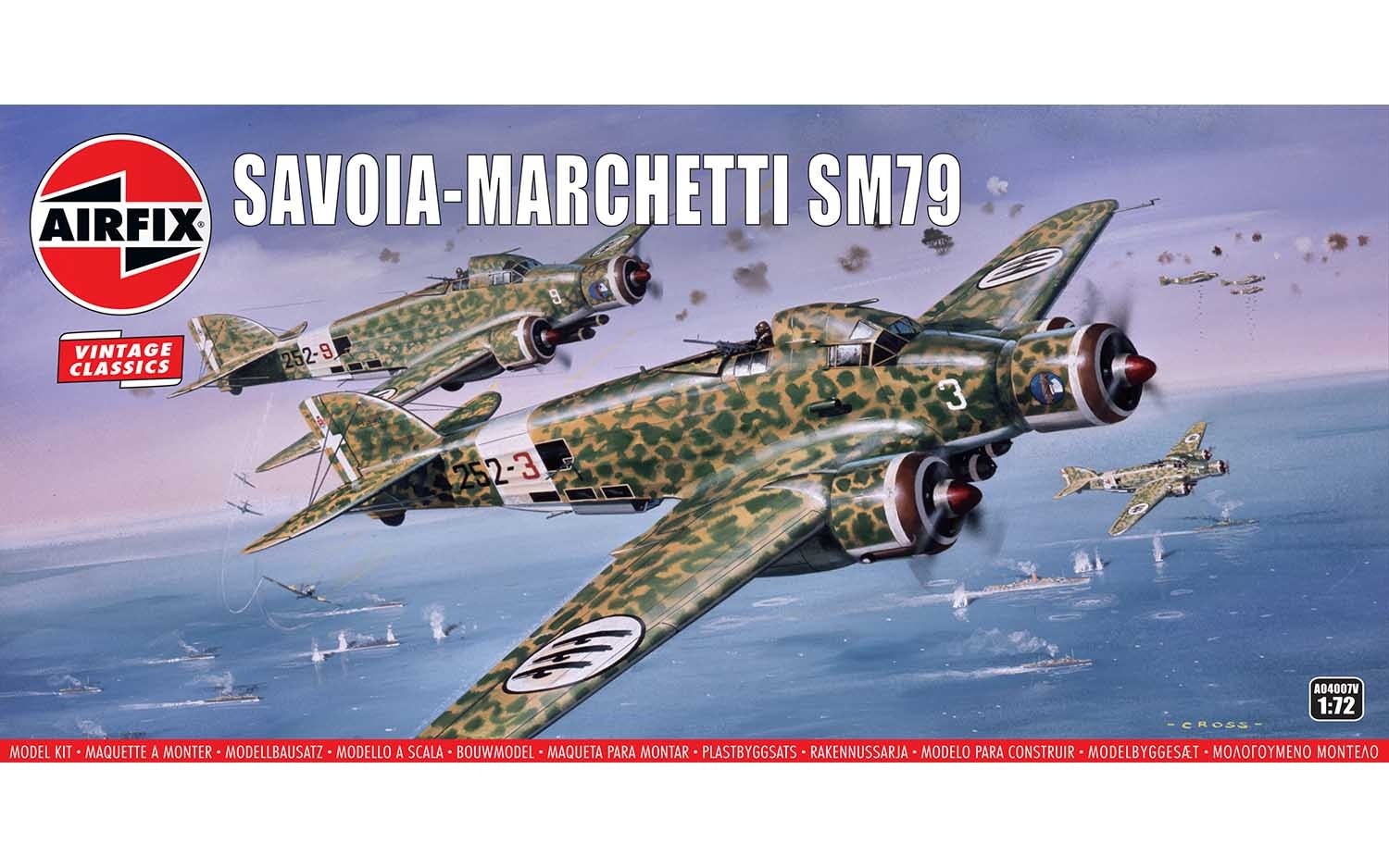 Airfix 1:72 Savoia-Marchetti SM79 Plastic Model Kit A04007V 