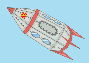 PLAYTRAINS Print and Stick SPACESHIP 360x255