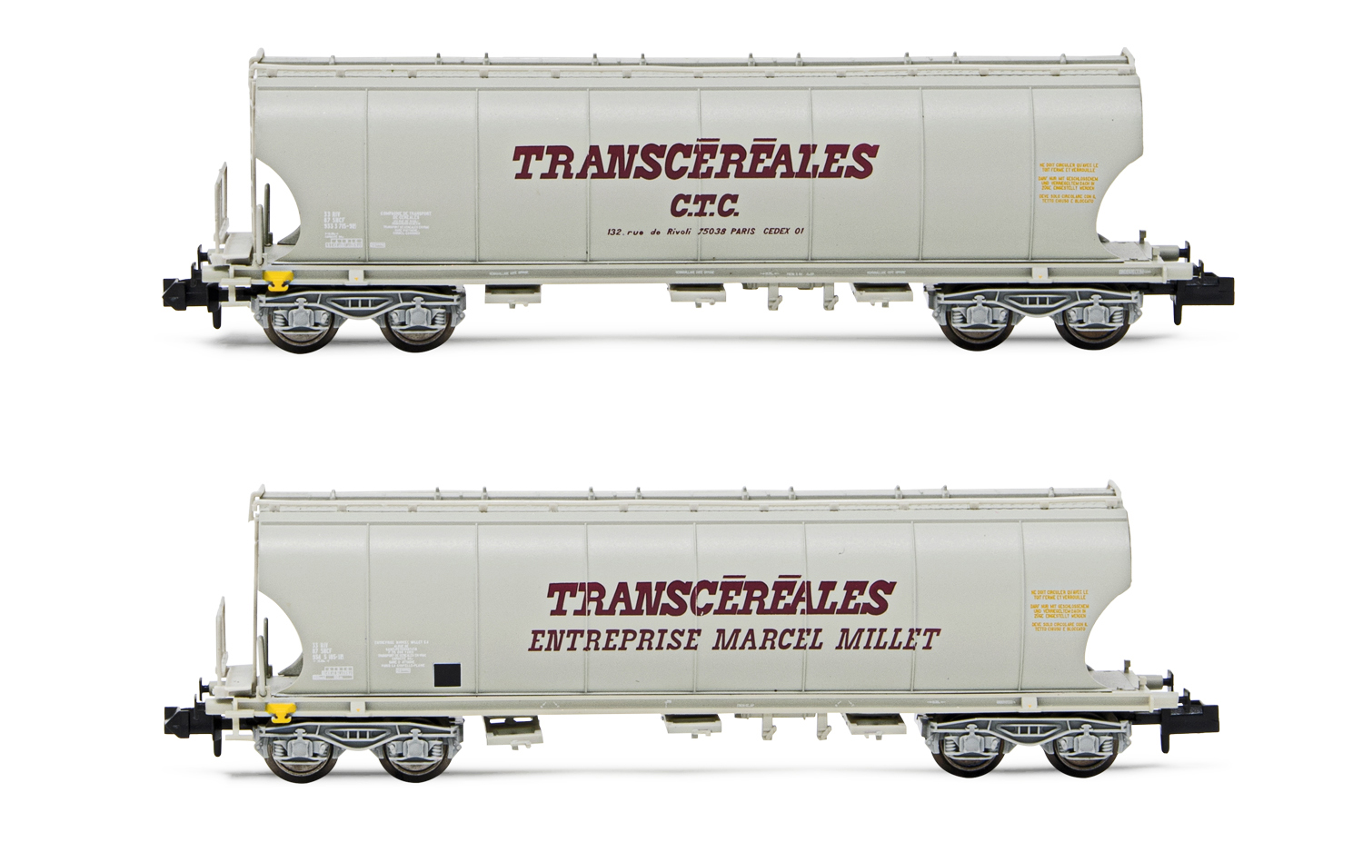 HN6558 SNCF, 2 unit pack 4-axle hopper wagons with rounded 