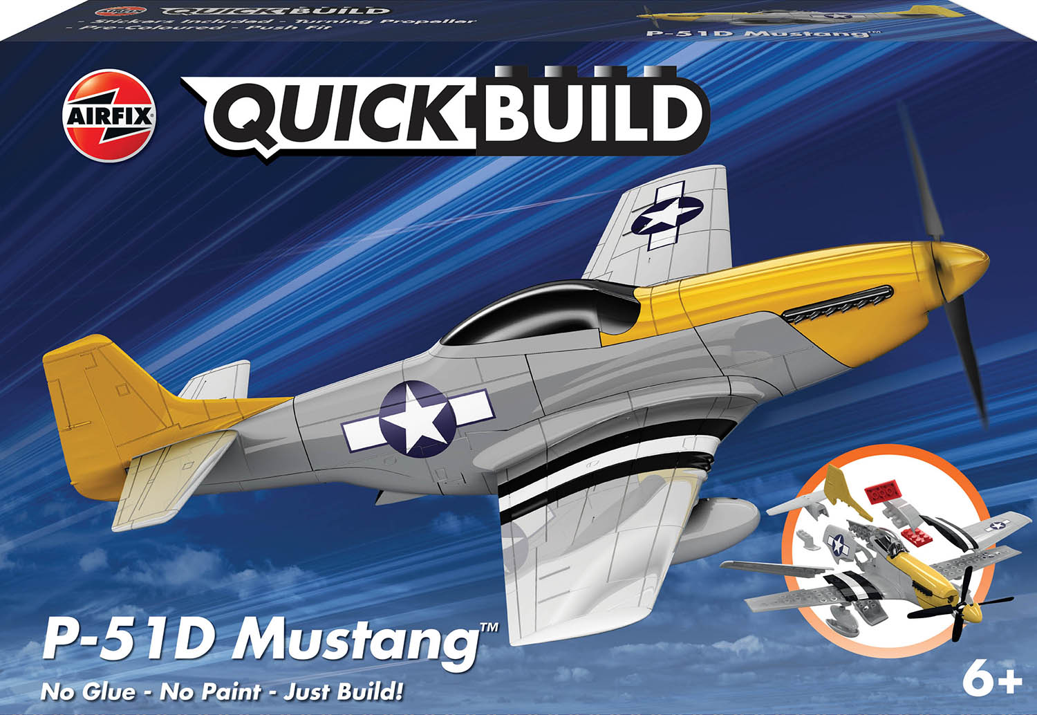 Airfix QUICK BUILD P-51D Mustang Plastic Model Kit J6016