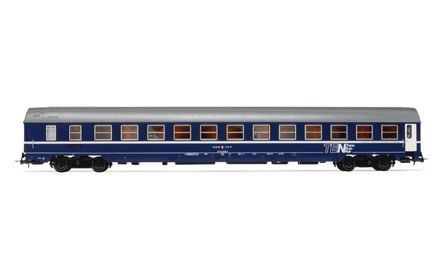 SBB, Schlafwagen Typ MU '64 mit Schürzen im Originalzustand, TEN-Lackierung mit aluminiumfarbenem Dach, Ep. IV