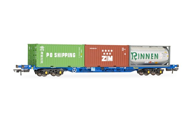 KFA Container Wagon with 2 x 20' Containers & 1 x 20' Tanktainer - Era 11 KFA Container Wagon with 2 x 20' Containers & 1 x 20' Tanktainer - Era 11