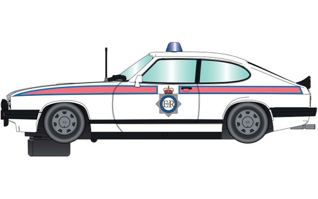 C4153 mit Blaulicht Scalextric 1:32 Ford Capri MK3 Manchester Police HD Artnr