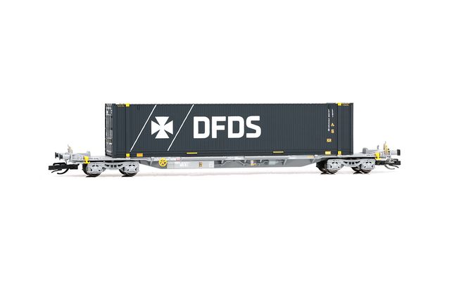 TOUAX, 4-axle container wagon Sffgmss with 45' container “DFDS”, period VI