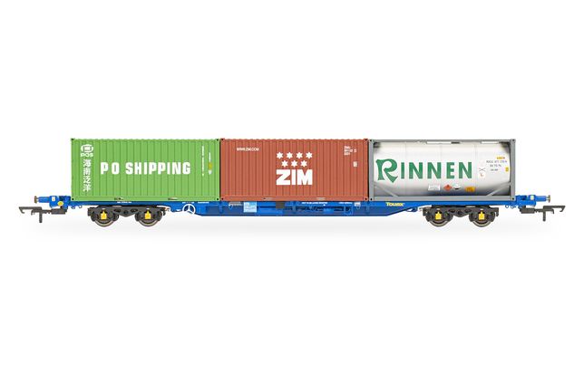 KFA Container Wagon with 2 x 20' Containers & 1 x 20' Tanktainer - Era 11 KFA Container Wagon with 2 x 20' Containers & 1 x 20' Tanktainer - Era 11