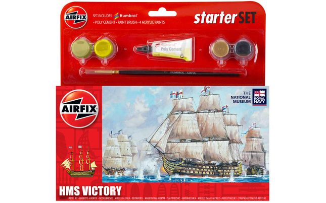 Colour Paintbrush Adhesive Model Airfix Starterset Hms Victory Sailing Ship 