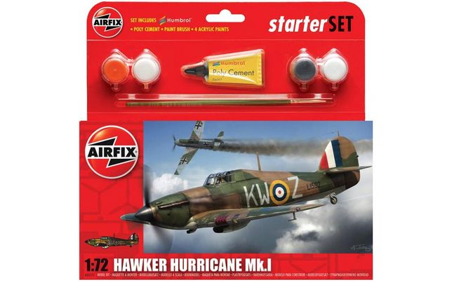 1:72 Scale Airfix Hawker Hurricane Mk.I Starter Gift Set
