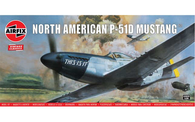 24H限定1/24 P－51D　MUSTANG（ノースアメリカン） 模型飛行機　戦闘機　ソリッドモデル 軍用機