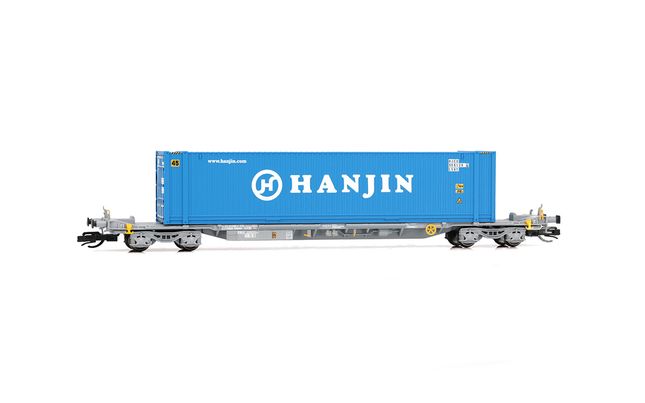 TOUAX, 4-axle container wagon Sffgmss with 45' container “HANJIN”, period VI