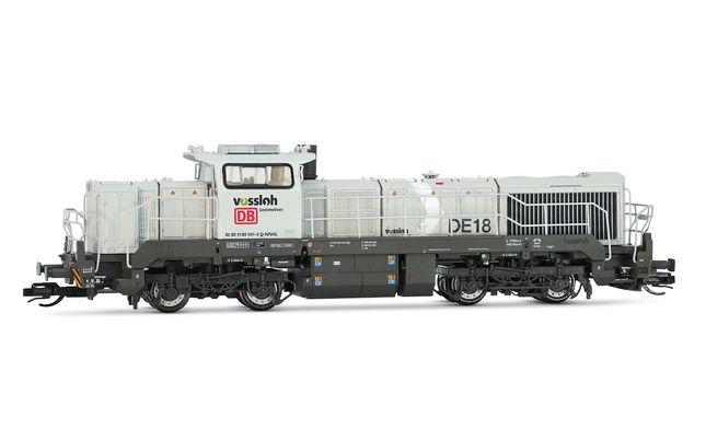 DB/NorthRail, 4-axle diesel locomotive Vossloh DE 18, grey livery, ep. VI