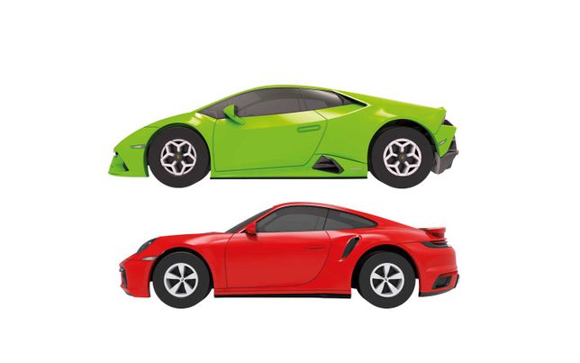 G1178M Micro Scalextric Super Speed Race Set - Lamborghini vs Porsche -  Battery Powered Set