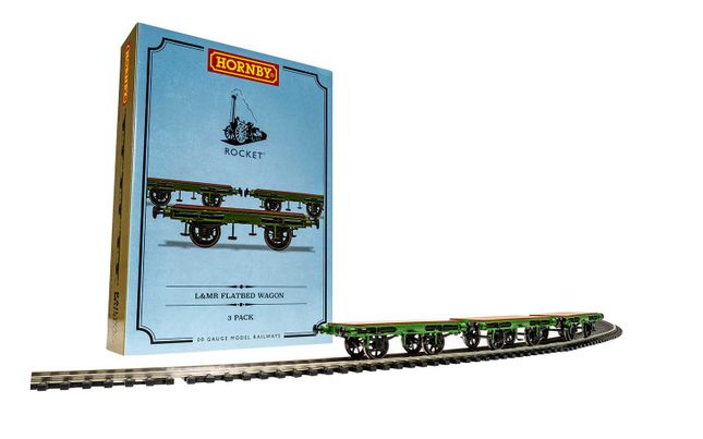 Flat Bed Wagon Pack containing 3 x Flat Bed wagons (Stephenson's Rocket)