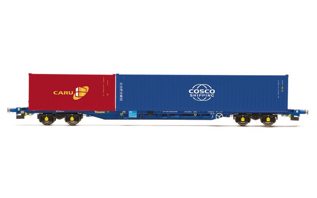 Touax, KFA, Container Wagon with 1 x 20' & 1 x 40' Containers - Era 11 Touax, KFA, Container Wagon with 1 x 20' & 1 x 40' Containers - Era 11