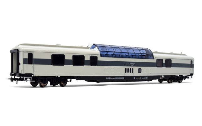 LUXON, dome car, grey livery, period VI. Suitable AC wheelsets for this item: HC6100 (10,27 x 25,20 mm)