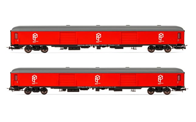 Electrotren (H0 1:87), RENFE, 2-unit set luggage vans DD-8100, Paquexpres red livery, period V