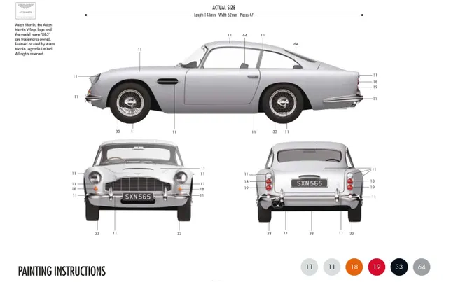 Aston Martin DB5 Silver Starter Set 1:32
