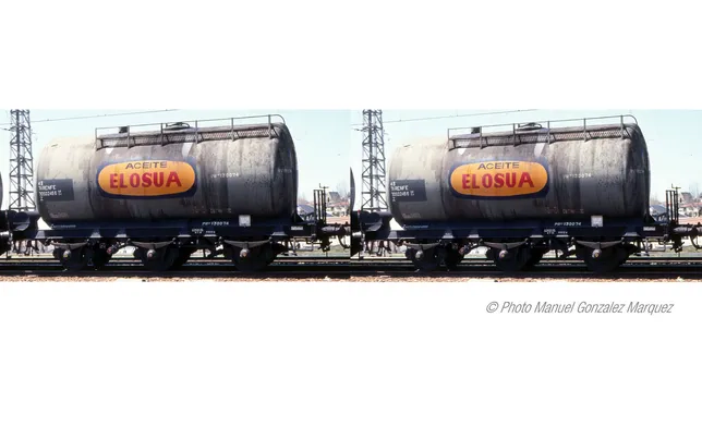 RENFE, 2-unit pack of 3-axle tank wagons, Elosua livery, ep. IV