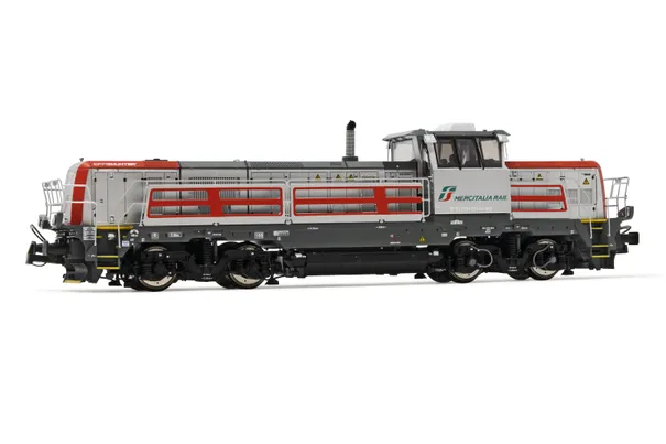 Mercitalia Rail, Diesellokomotive EffiShunter 1000 in silberner Lackierung mit roten Streifen, Ep. VI