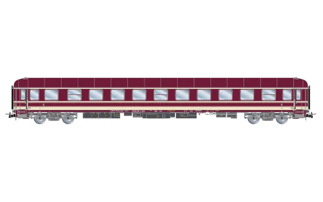 Euro-Express, 3-unit set of couchette coaches, consisting of 1 x Bcm243 + 1 x Bcm246 + 1 x Bvcmz, in purple livery, ep. V-VI
