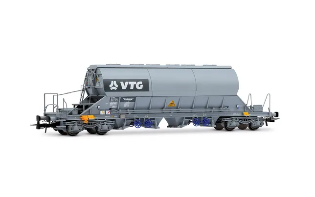 D-VTGCH, 2-tlg. Set 4-achs. Schwenkdachwagen Taoos, in grauer Farbgebung, Ep. VI