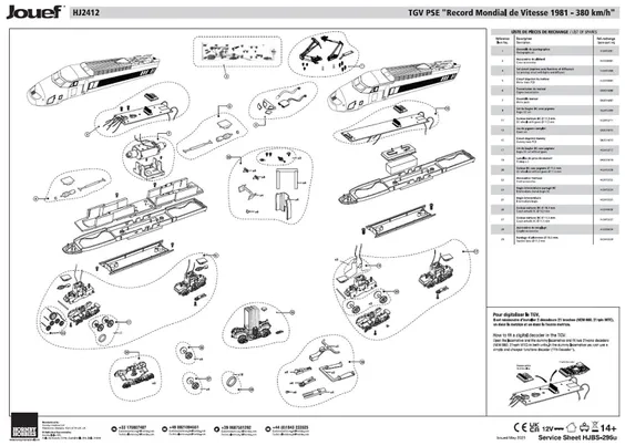 TGV PSE "Record Mondial de Vitesse 1981 - 380 km/h" Gears set
