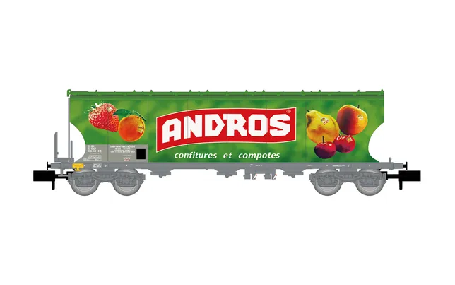 SNCF, 4-axle round-sided hopper wagon, "Andros", green livery