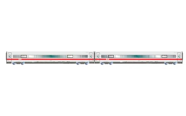 DB AG, 2-tlg. Set Erganzungsset ICE 1 Baureihe 401 in weiß/roter Lackierung, bestehend aus 1 x 1.-Klasse-Wagen und 1 x 2.-Klasse-Wagen, Tz 157 „Landshut”, Ep. VI