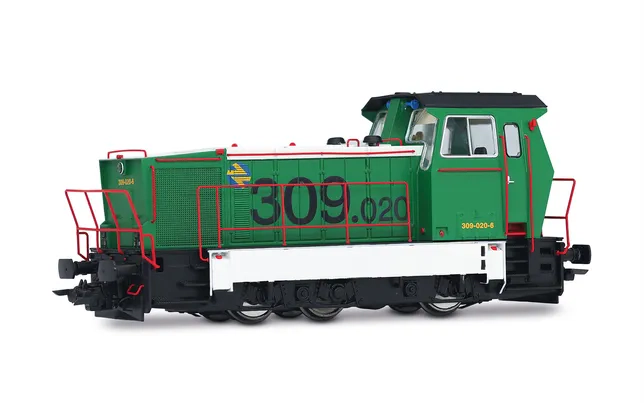 ADIF, diesel shunting locomotive class 309, green/white livery, ep. VI