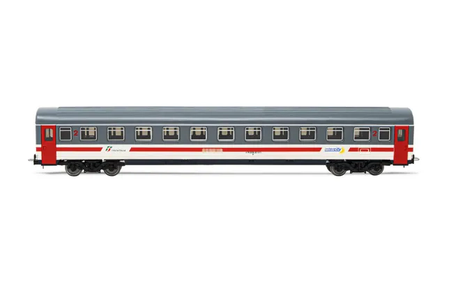 FS, carrozza UIC-Z1 di 2a classe, livrea grigia/bianca "Intercity Giorno" con striscia rossa, ep. VI
