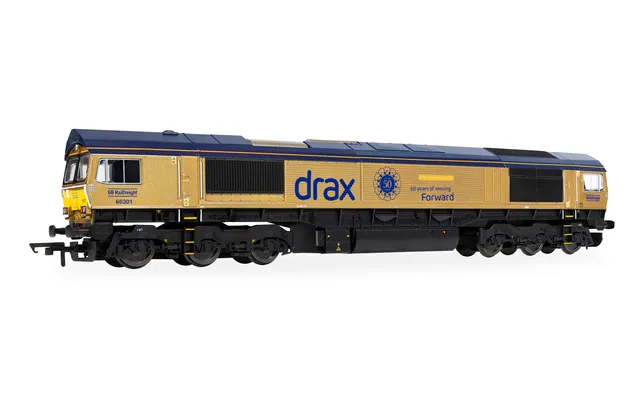RailRoad: GB Railfreight - Class 66 - 66301 ‘Drax Power Station 50’ - Gold Livery (Drax 50th Anniversary)