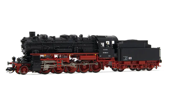 DR, Dampflokomotive 58 1800-0, mit dreidomigem Kessel, in schwarz/roter Lackierung, Ep. IV, mit DCC-Sounddecoder