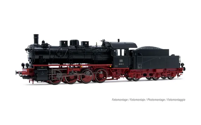 DB, locomotiva a vapore 055 632-4, livrea nera/rossa, ep. IV
