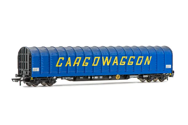 BR, 4-axle tarpaulin wagon, blue "Cargowaggon" livery, period IV