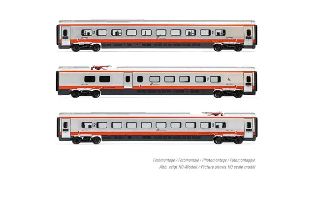 FS, 3-unit pack intermediate coaches for HN2474, "Frecciargento"-livery, period VI