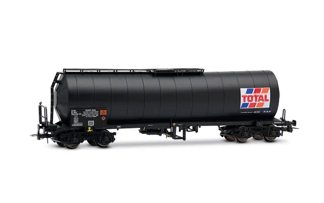 SNCF, 2-unit pack of 4-axle isolated tank wagon TOTAL France, black livery