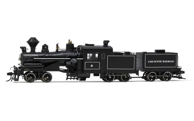 Heisler steam locomotive, 3-truck model, "Cass Scenic Railroad #6", ep. III