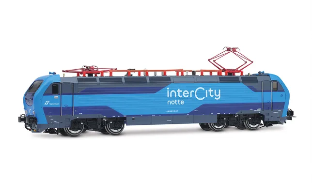 FS, electric locomotive E.402B in new "Intercity Notte" new blue livery, ep. VI