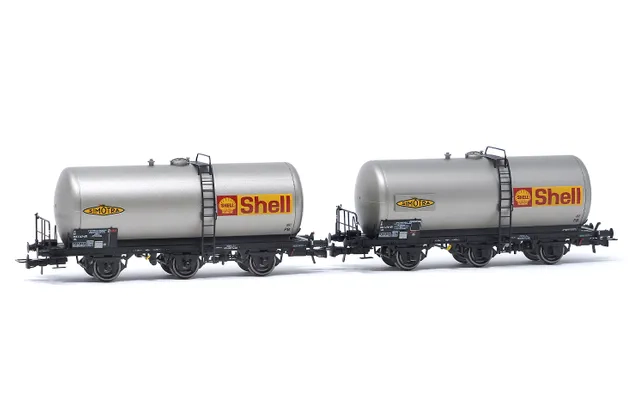 SNCF, 2-unit set of 3-axle tank wagons, "Shell", period IV