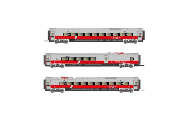 FS, 3-unit pack intermediate coaches for HN2473, "AV Frecciargento"-livery, period VI