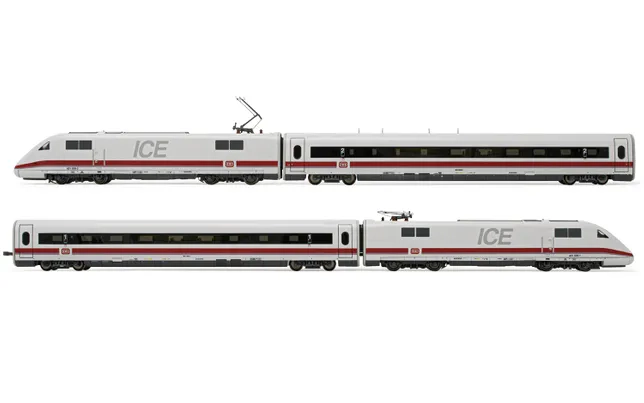 DB, 4-unit set, highspeed EMU ICE 1 class 401, white/red livery, including motorized head, dummy head and 2 intermediate coaches, period IV-V