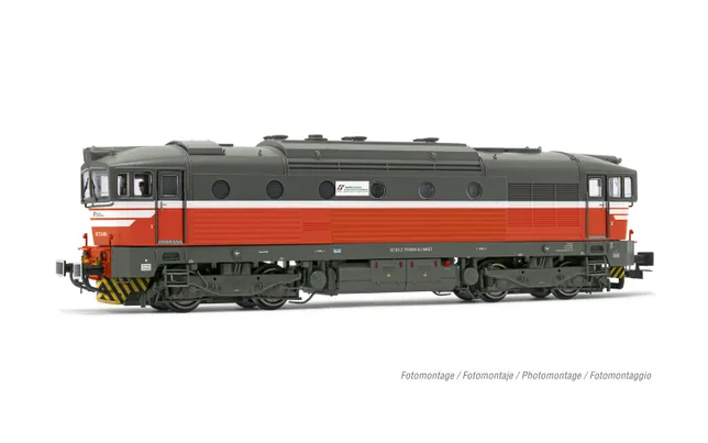 Mercitalia Shunting & Terminal, diesel locomotive class D.753, red/grey livery with white stripes, ep. VI