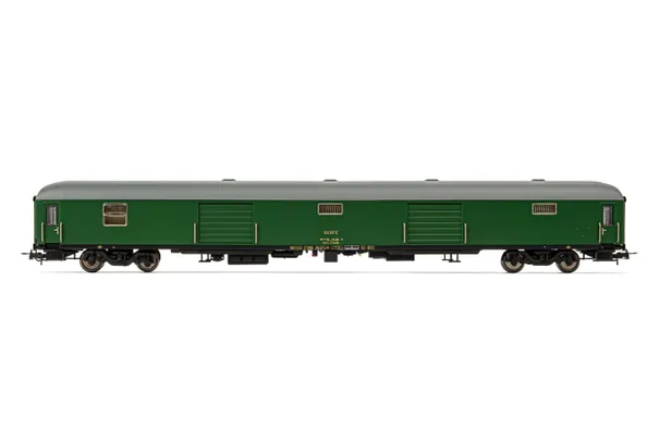 RENFE, furgón D11-11400, decoración verde, ép. IV