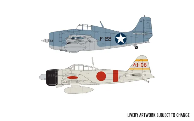 Grumman F-4F4 Wildcat & Mitsubishi Zero Dogfight Double