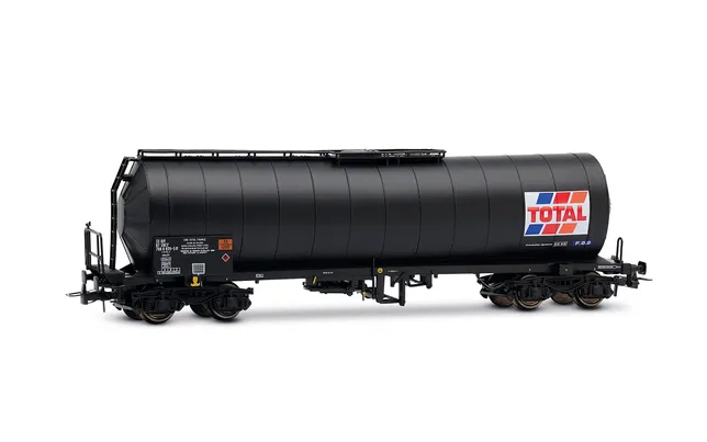 SNCF, 2-unit pack of 4-axle isolated tank wagon TOTAL France, black livery