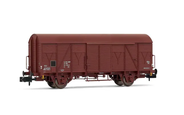 SNCF, 2-tlg. Set 2-achs. gedeckte Güterwagen G4, Ep. IV